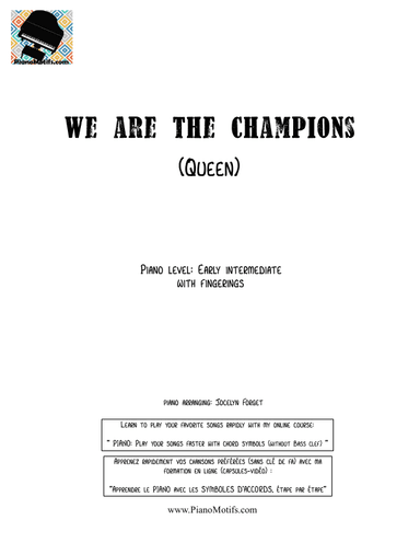 We Are The Champions (arr. JFpiano (J. Forget))