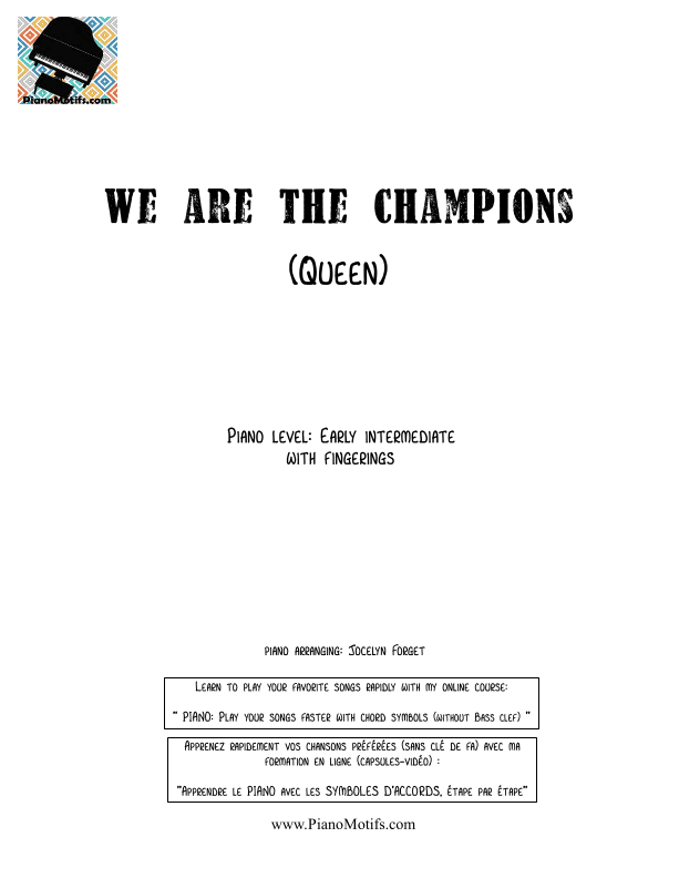 We Are The Champions (arr. JFpiano (J. Forget))