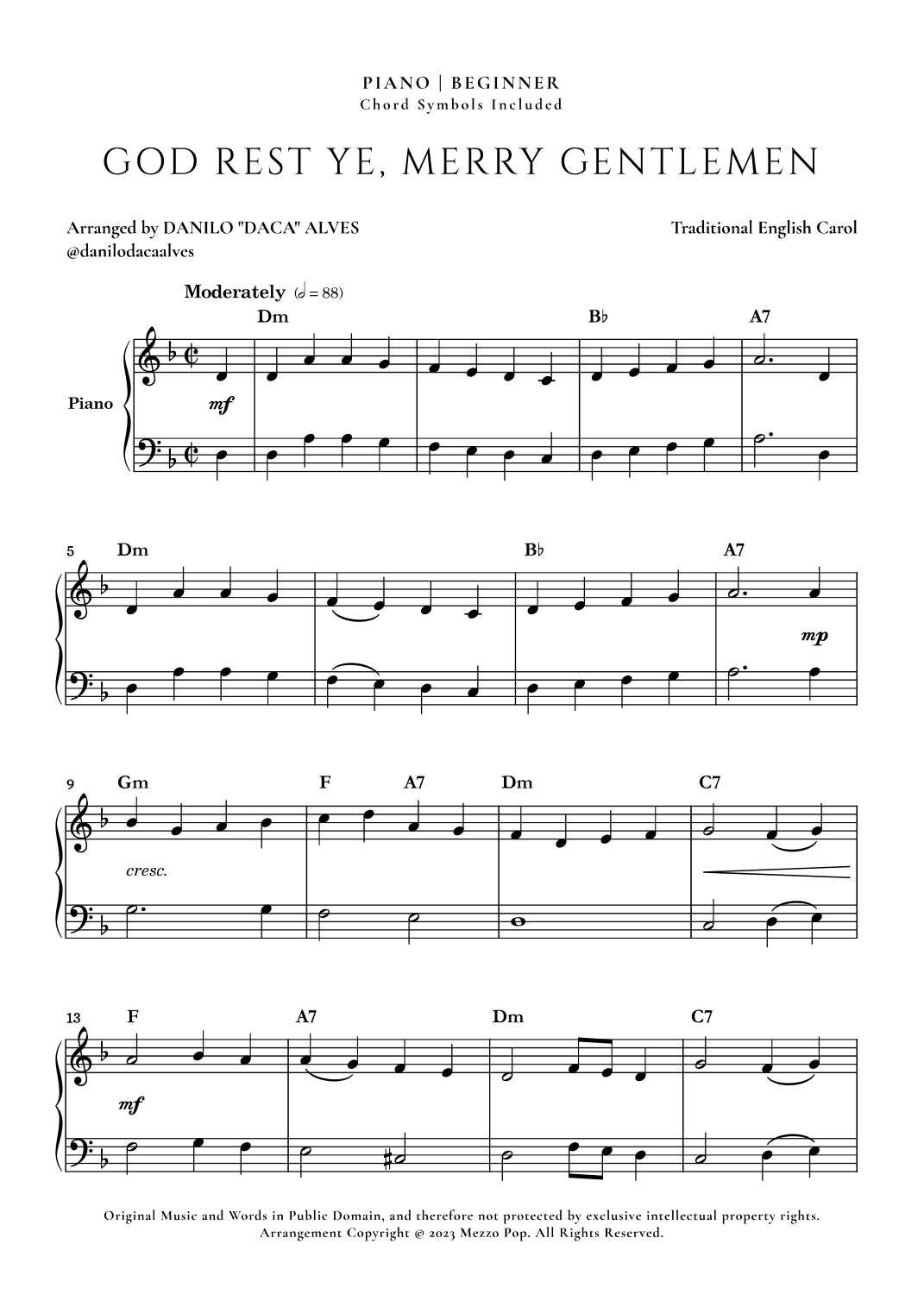 God Rest Ye Merry Gentlemen (arr. Danilo "Daca" Alves)
