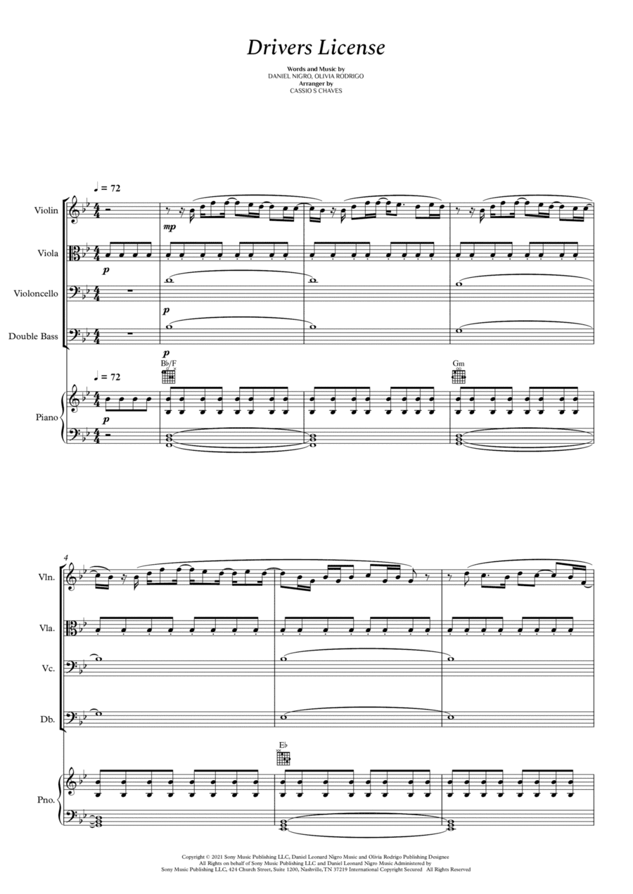 Drivers License (arr. Cássio Silva Chaves)