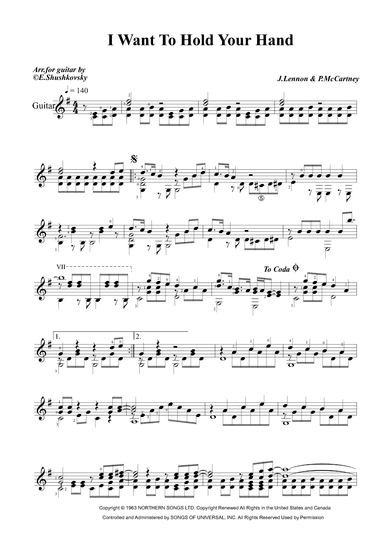 I Want To Hold Your Hand (arr. Evgeny Shushkovsky)
