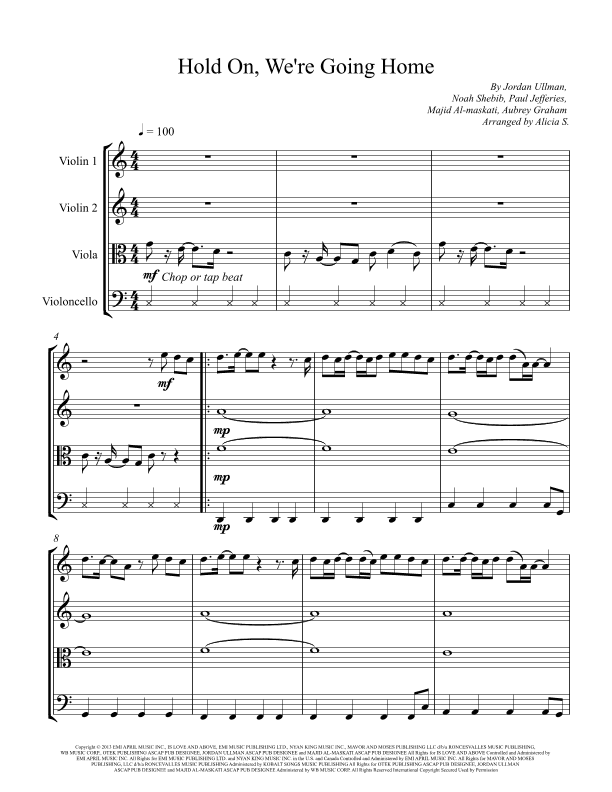 Hold On, We're Going Home (arr. Alicia S.)