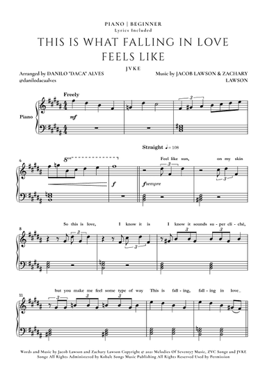 This Is What Falling In Love Feels Like (arr. Danilo "Daca" Alves)