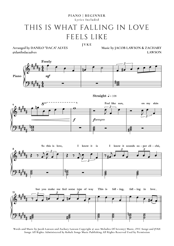 This Is What Falling In Love Feels Like (arr. Danilo "Daca" Alves)