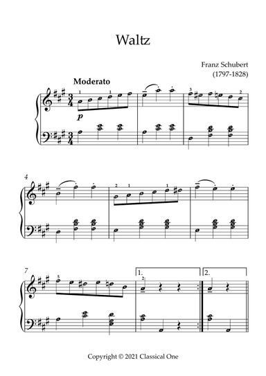 Schubert - Waltz(With Note name) (arr. MPS)