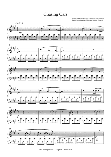 Chasing Cars (arr. Stephen Owen)