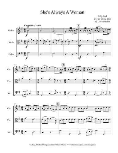 She's Always A Woman (arr. Dave Prudon)