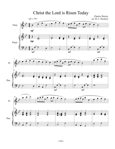 Christ the Lord is Risen Today (flute solo) with optional piano accompaniment (arr. B. C. Dockery)