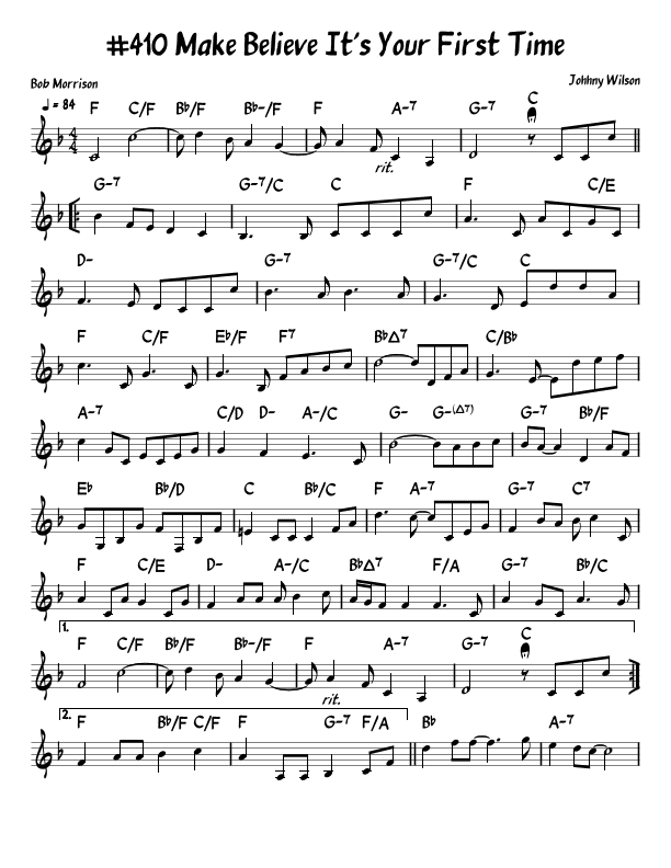 Make Believe It's Your First Time (arr. John Fries)
