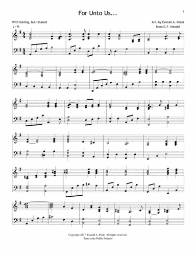 For Unto Us (The Messiah) (arr. Everall A. Peele)