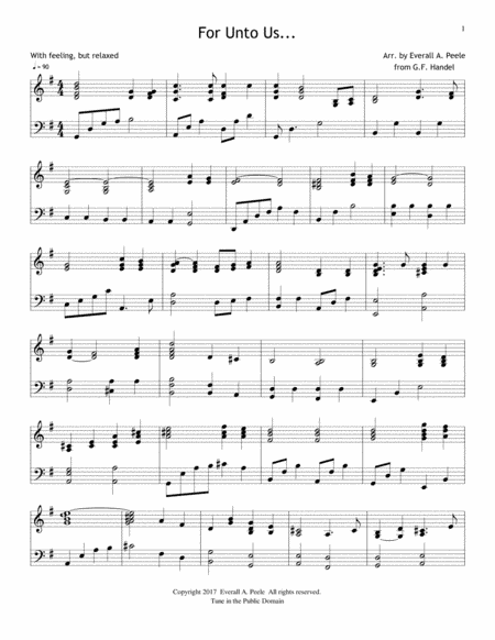 For Unto Us (The Messiah) (arr. Everall A. Peele)