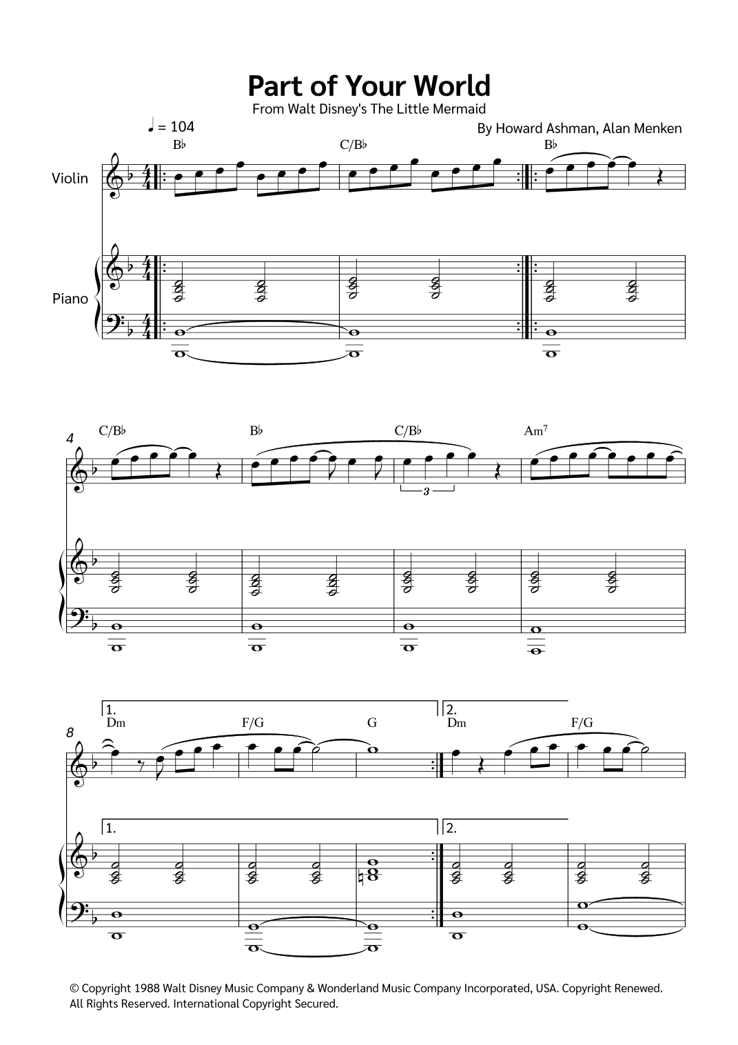 Part Of Your World (arr. Jackson Spindler)