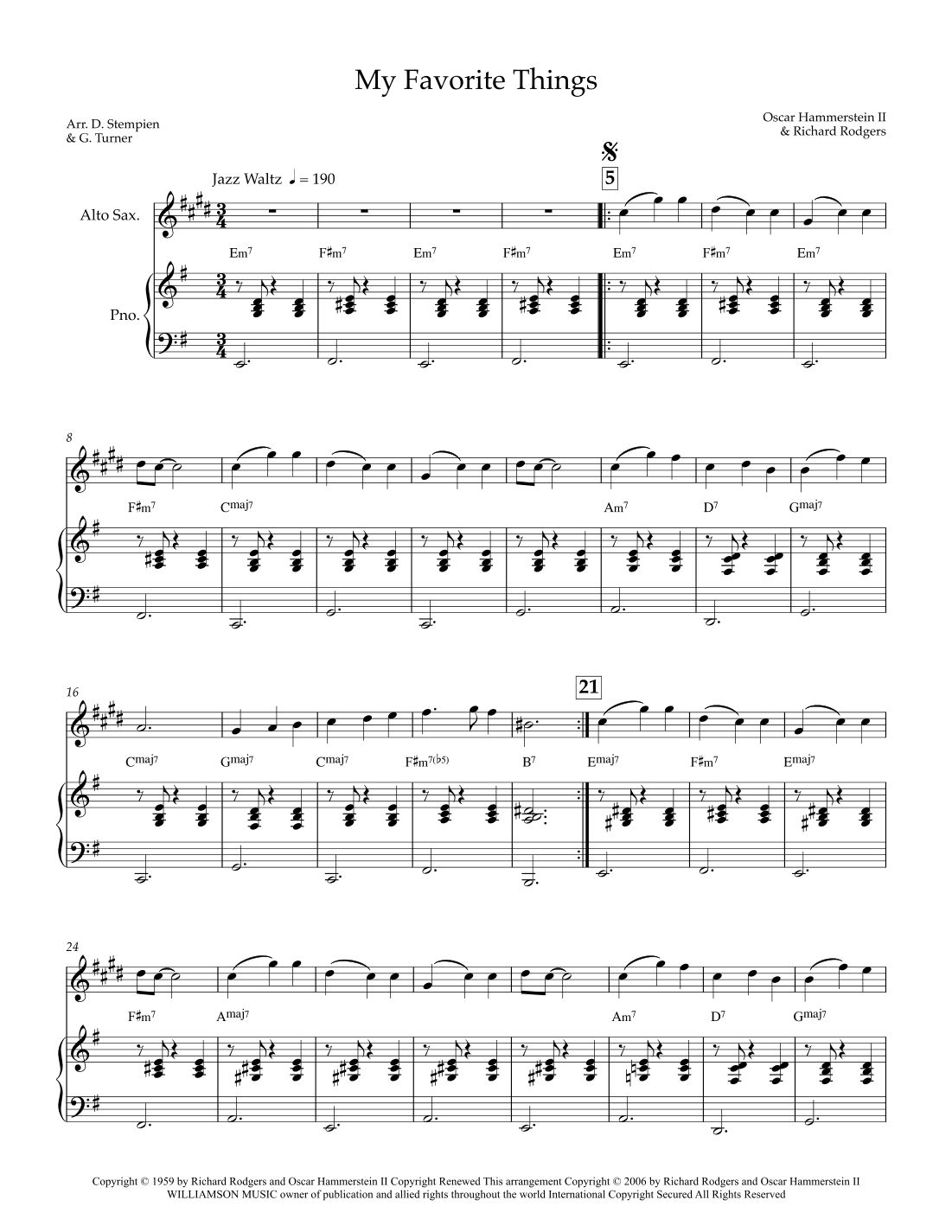 My Favorite Things (arr. Debra E. Stempien, Gregory H. Turner)