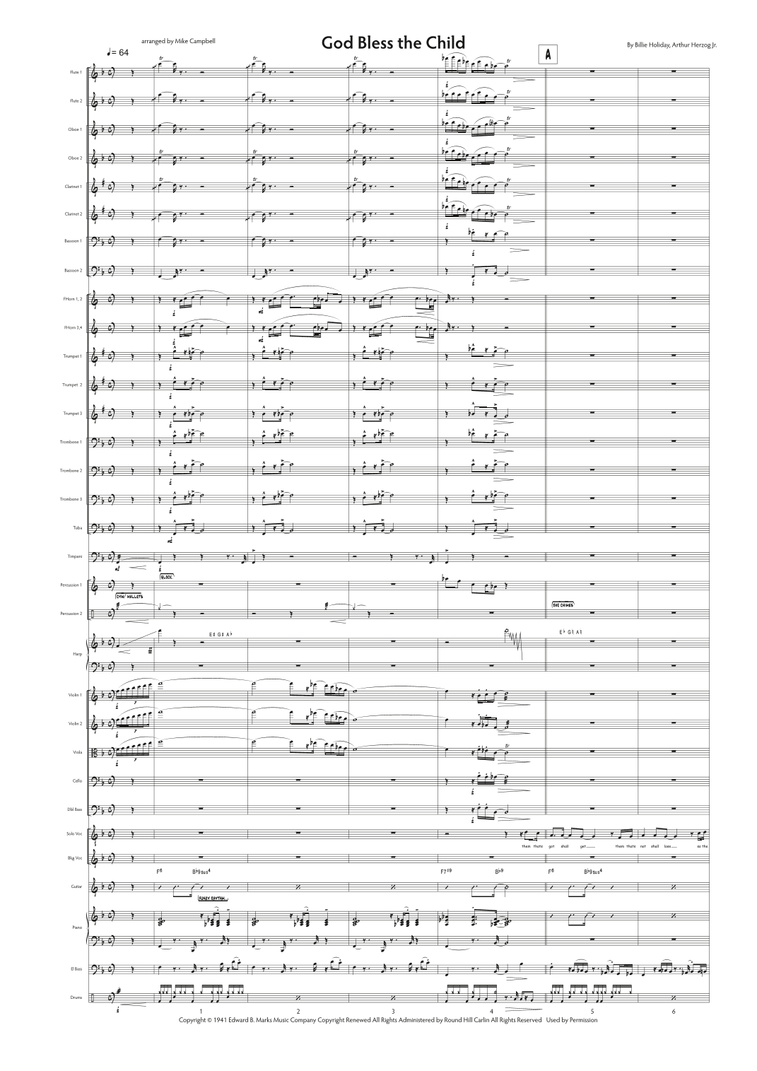 God Bless' The Child (arr. Mike Campbell)