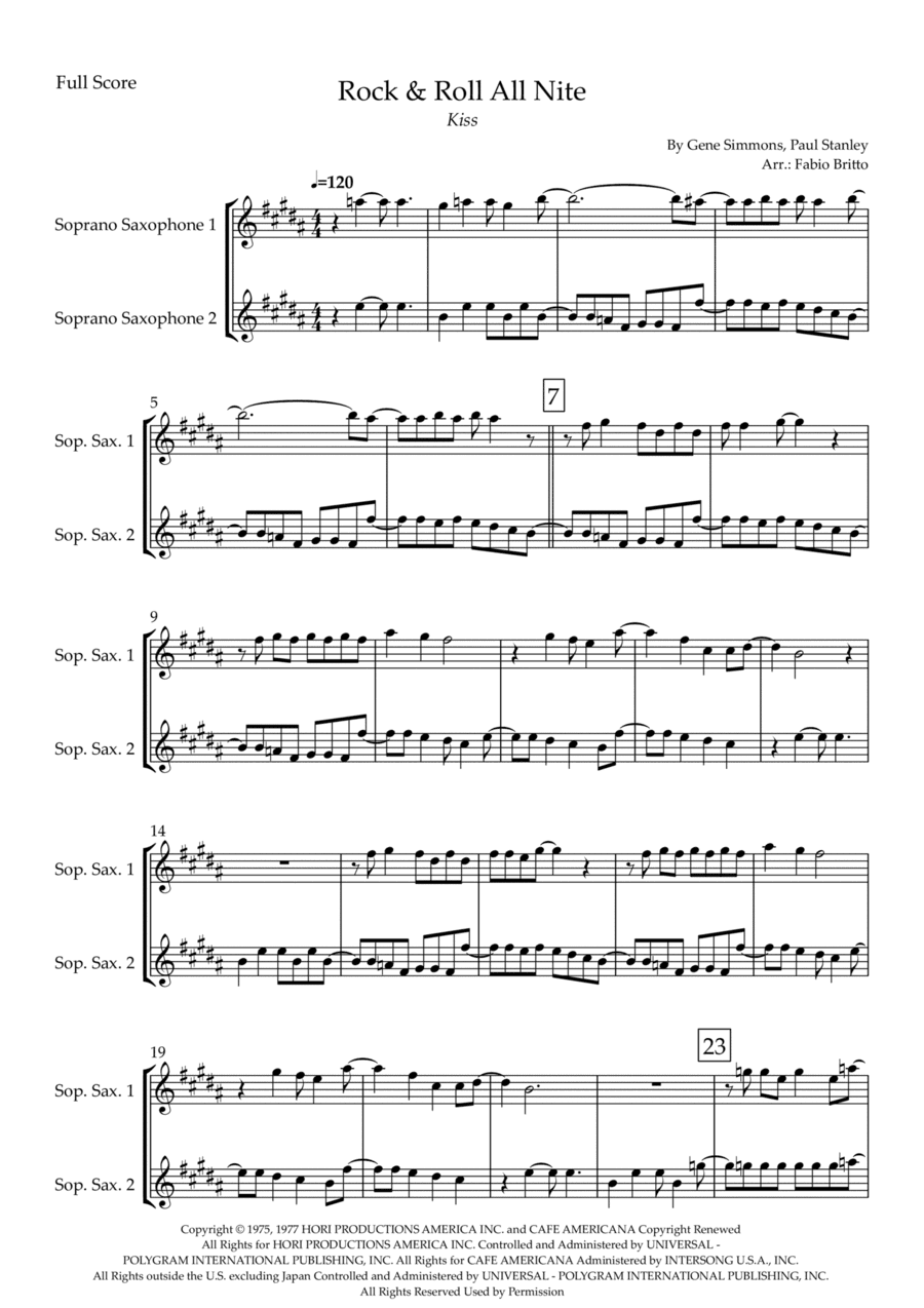 Rock And Roll All Nite (arr. Fabio Britto)