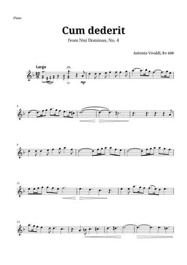 Cum dederit of Vivaldi for Flute (arr. Langanho)