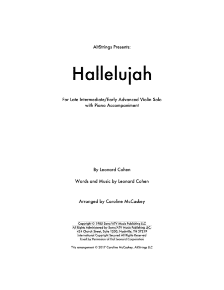 Hallelujah (arr. Caroline McCaskey)
