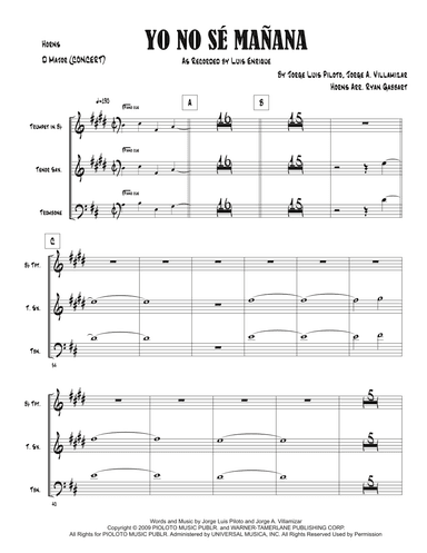 Yo No Se Manana (arr. Ryan Gabbart)