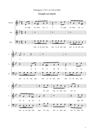 Joseph est marié (arr. Sylvia Miles)