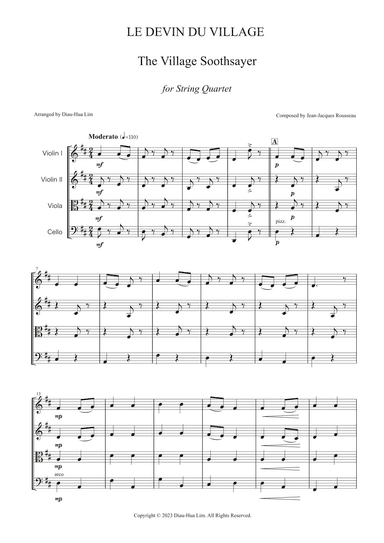 LE DEVIN DU VILLAGE, The Village Soothsayer (arr. Diau-Hua Lim)
