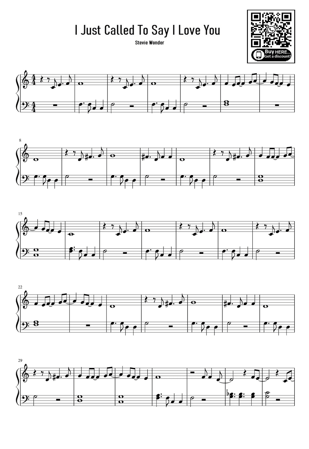 I Just Called To Say I Love You (arr. eduardo)