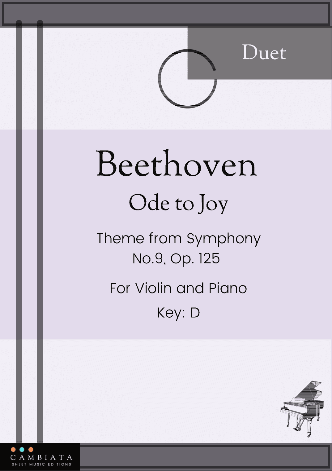 Ode to Joy - For Violin and Piano accompaniment - Key D - (Easy) (arr. Levy Nunes)