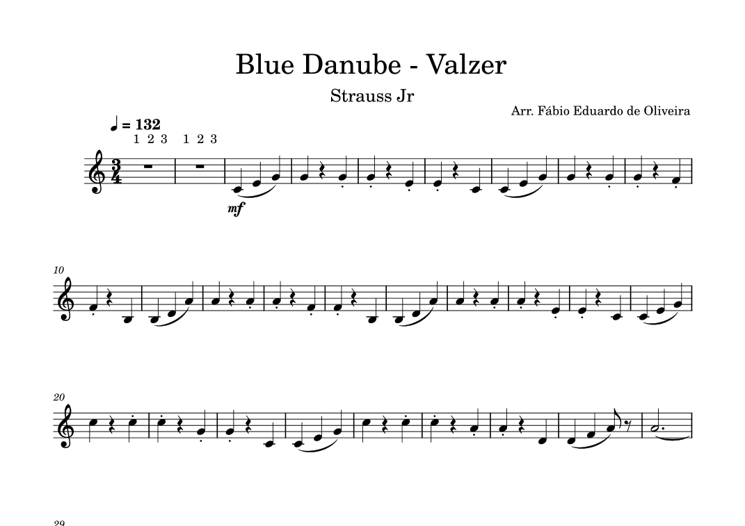 Danube Blue (Strauss Jr) - Easy Arrangement (arr. Fabio Eduardo de Oliveira)