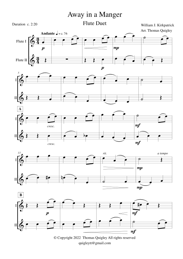 Away in a Manger (arr. Thomas Quigley)