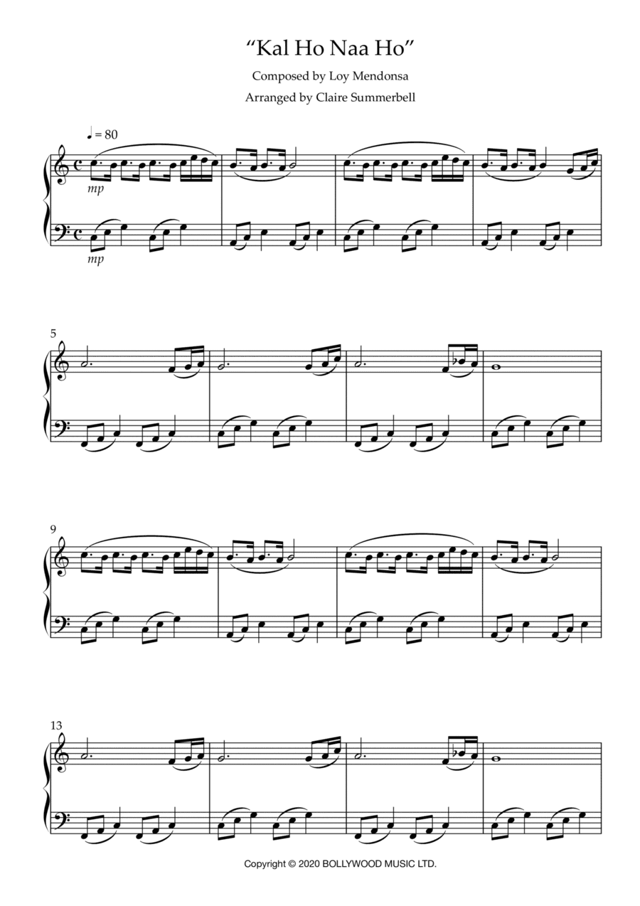 Kal Ho Na Ho (arr. Claire Summerbell)