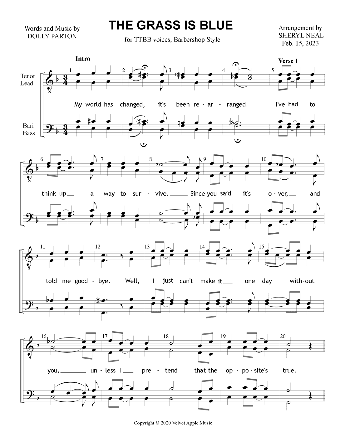 The Grass Is Blue (arr. Sheryl Neal)