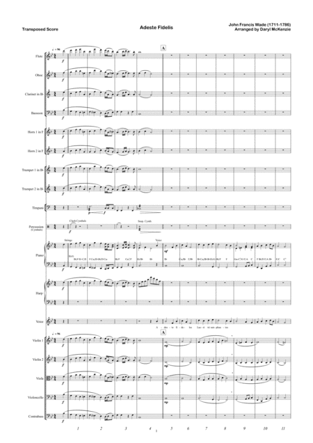 Adeste Fidelis Andrea Bocelli Male Vocal (Tenor) with Chamber Orchestra Key of Bb to C (arr. Daryl McKenzie)