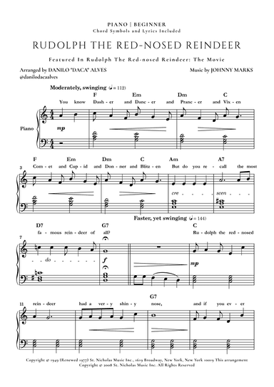 Rudolph The Red-nosed Reindeer (arr. Danilo "Daca" Alves)