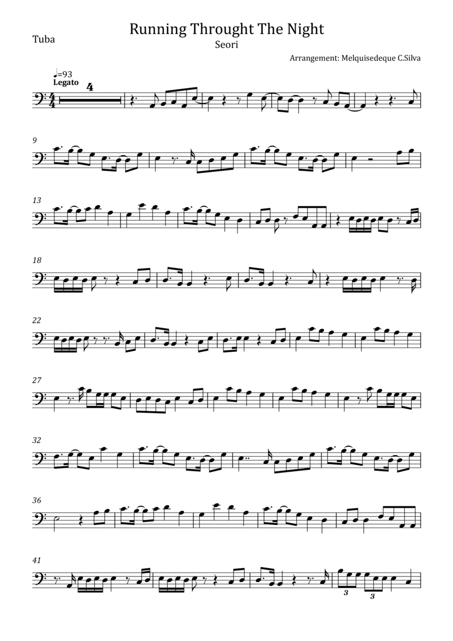 Running Through The Night (arr. Melquisedeque C.Silva)