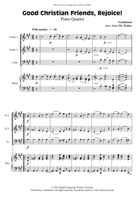 Good Christian Friends, Rejoice! (arr. Gert Th. Walter)
