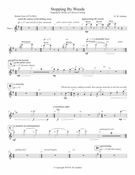 Stopping by Woods (Robert Frost) - INSTR PARTS (FULL ORCH)
