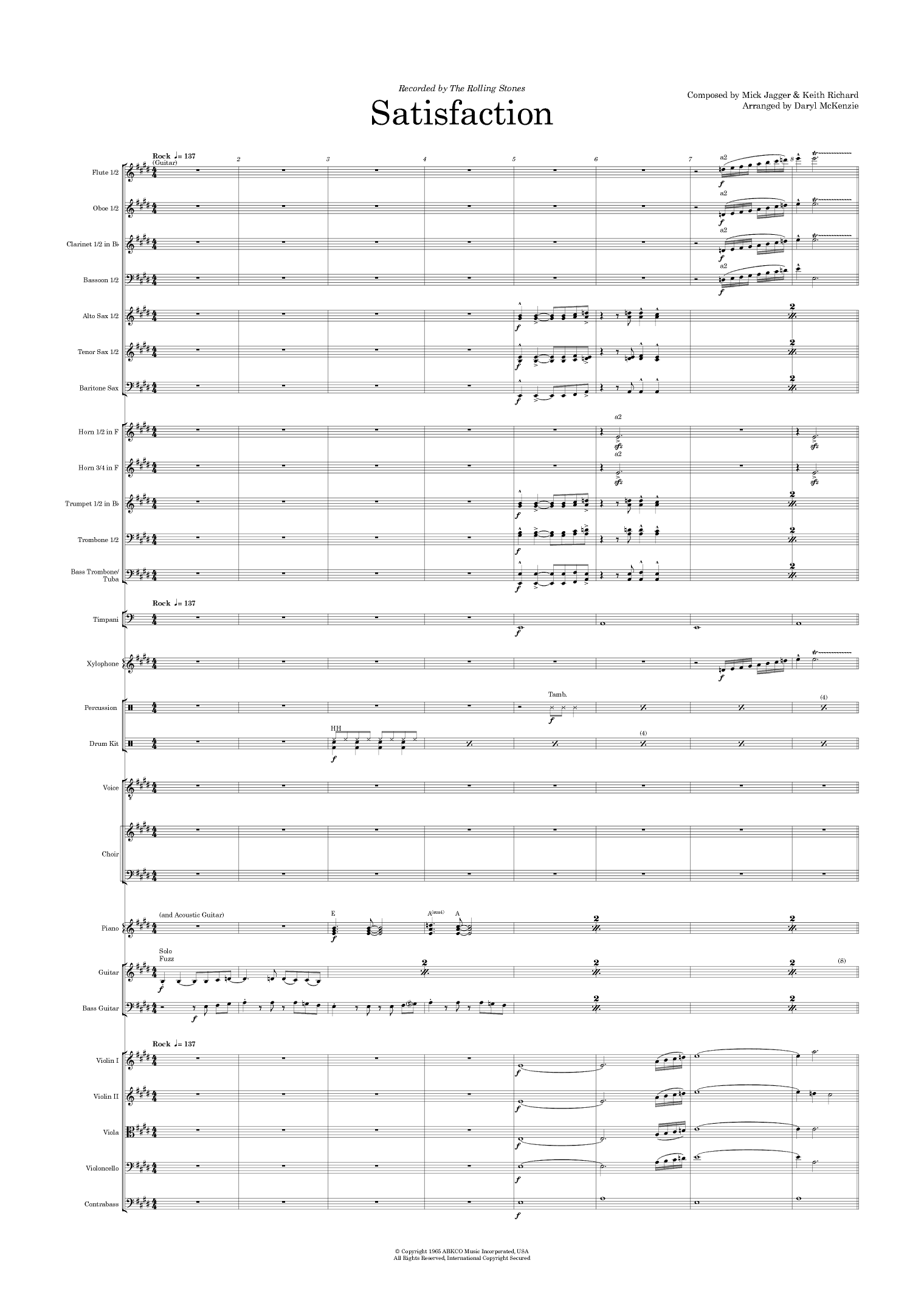 Satisfaction (arr. Daryl McKenzie)