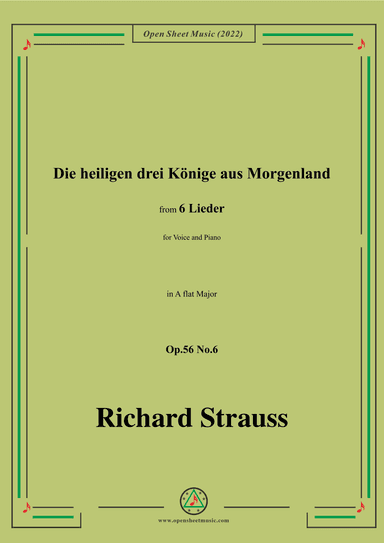 Richard Strauss-Die heiligen drei Könige aus Morgenland,in A flat Major (arr. OSM Press)