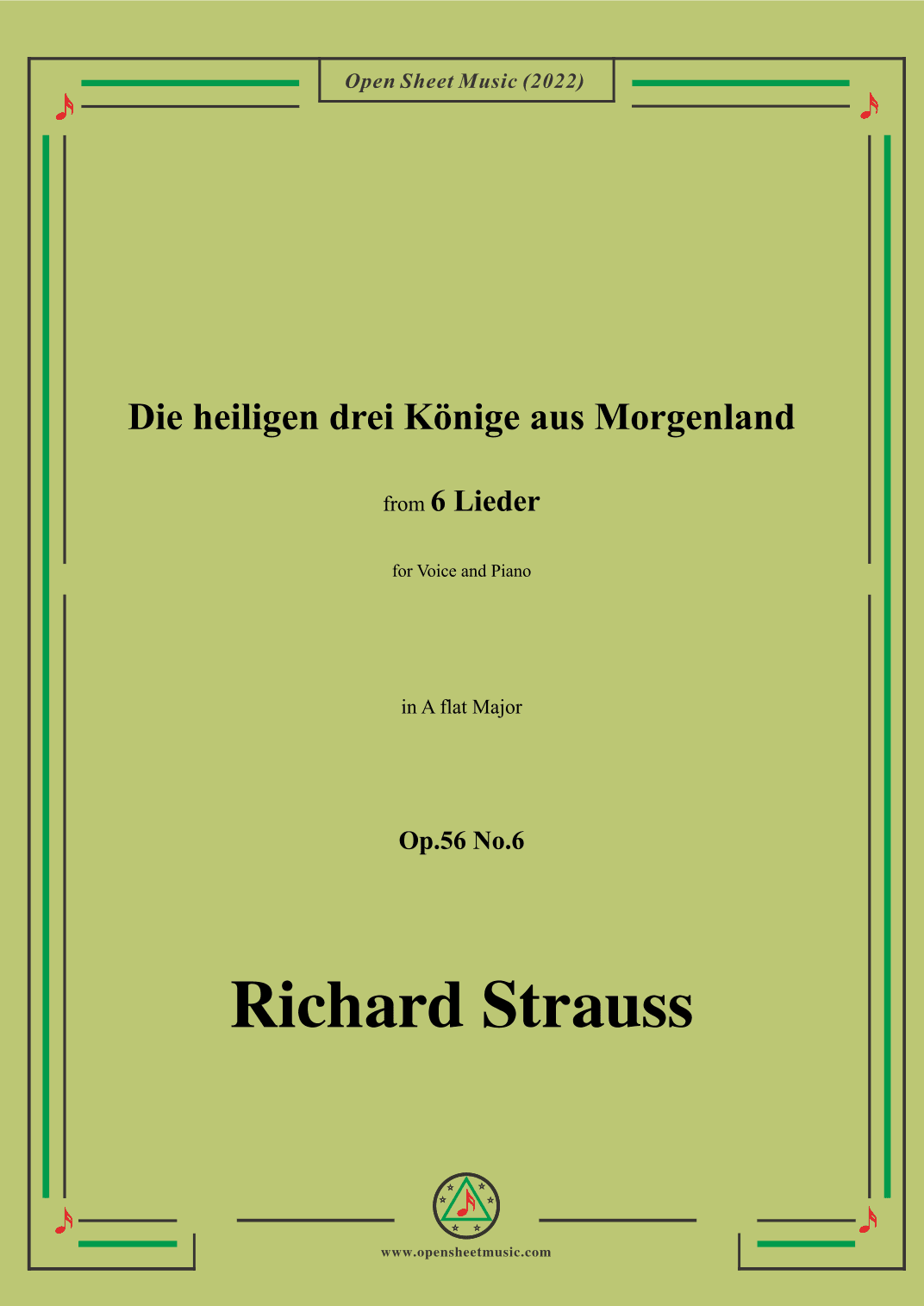 Richard Strauss-Die heiligen drei Könige aus Morgenland,in A flat Major (arr. OSM Press)