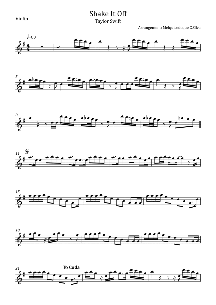 Shake It Off (arr. Melquisedeque C.Silva)
