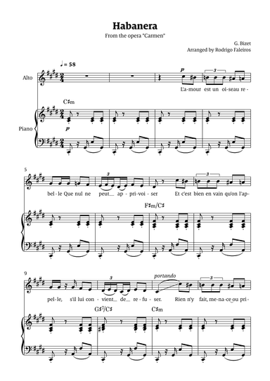 Habanera (for alto - C# minor/major) (arr. Rodrigo Faleiros)