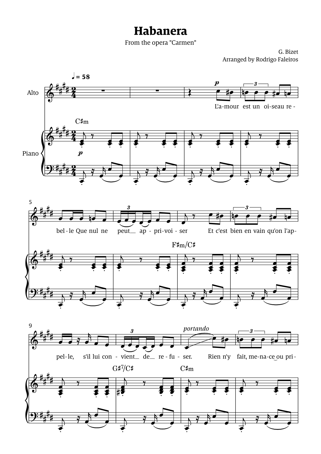 Habanera (for alto - C# minor/major) (arr. Rodrigo Faleiros)