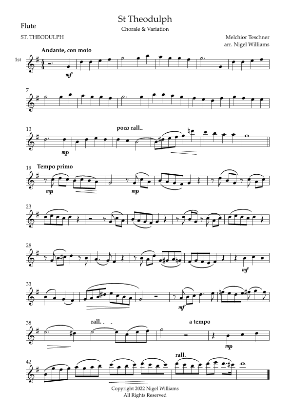 St. Theodulph, for Flute Trio (arr. Nigel Williams)