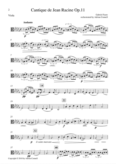 Faure - Cantique de Jean Racine orchestrated Adrian Connell - Viola (arr. Adrian Connell)
