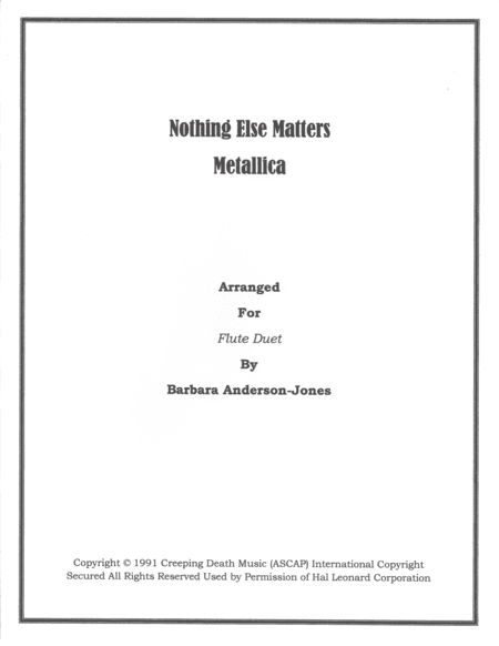 Nothing Else Matters (arr. Barbara Anderson-Jones)