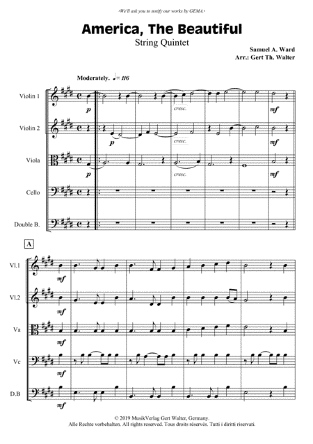 America, The Beautiful (arr. Gert Th. Walter)