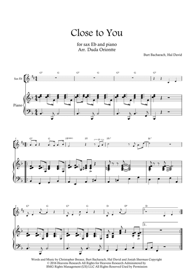 Close To You (arr. Duda Oriontte)