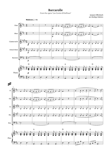 Barcarolle - Belle Nuit, O Nuit D'Amour (arr. Rodrigo Faleiros)