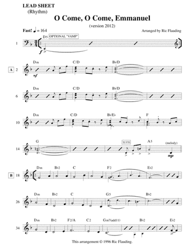 O Come, O Come, Emmanuel (Lead Sheet) (arr. Ric Flauding)