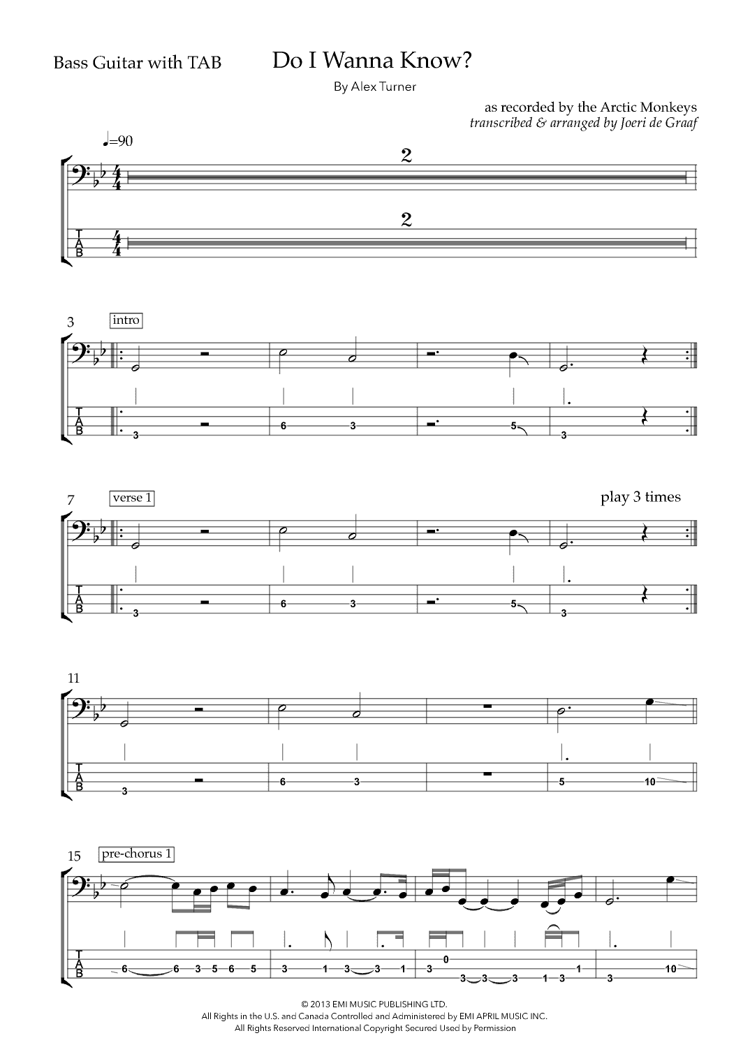 Do I Wanna Know? (arr. Joeri de Graaf)