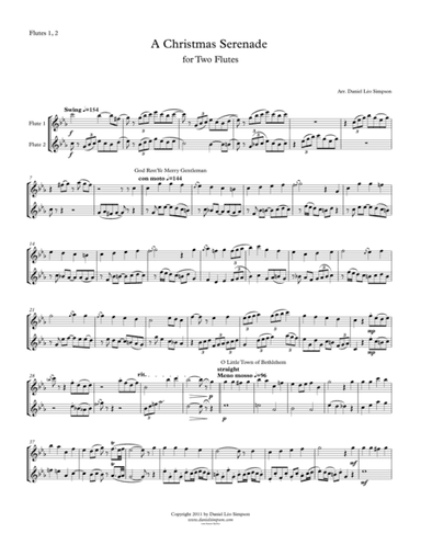 Christmas Serenade for Two Flutes (A Christmas medley of songs)